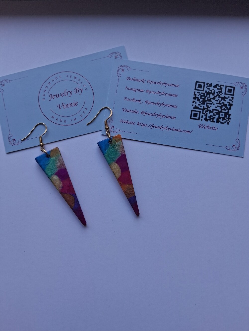 Multicolor Triangle Drop Earrings